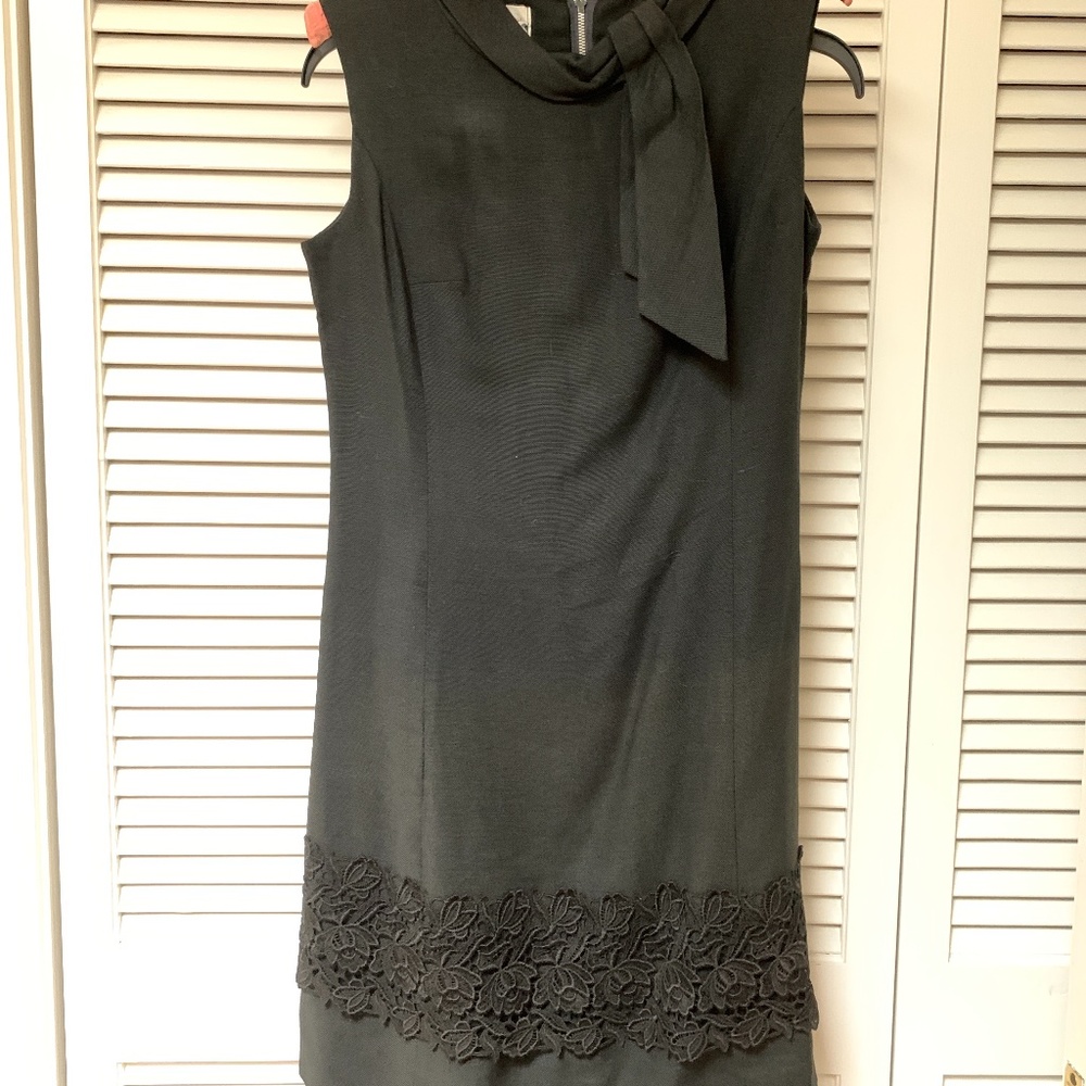 Vintage 1960s Little Black Dress With Lace Panel R&K Originals
